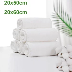 10PCS/LOT Adult Diaper Inserts Incontinence Disable Washable Reusable Cloth Nappy Big Large Microfiber 4 Layers 20x50cm 20x60cm