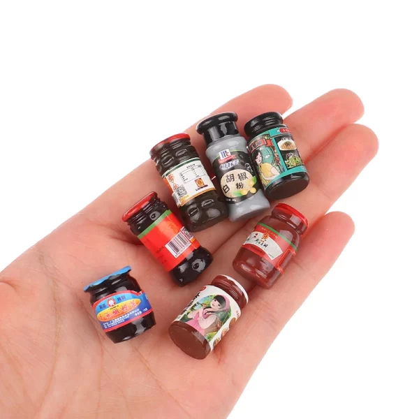 5PCS 1:12 Dollhouse Miniature Condiments Mini White Pepper Powder Chilli Oil Scallion Oil For Doll Kitchen Toys Accessories - Image 6