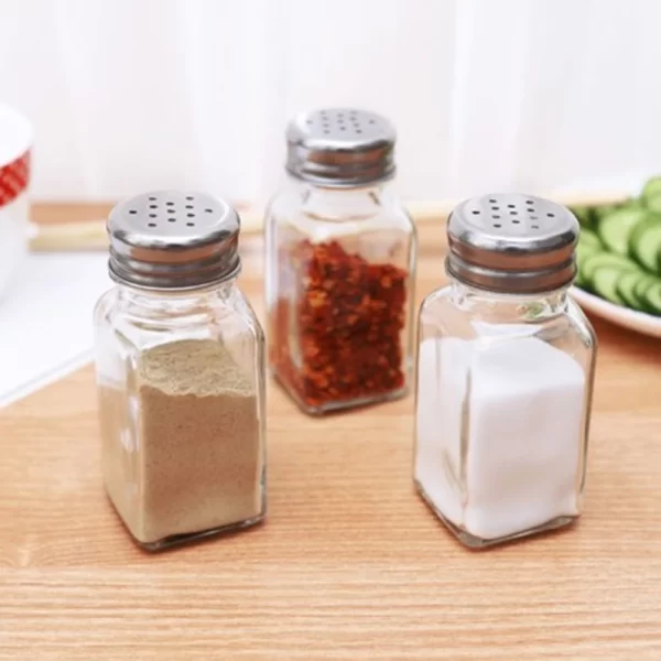 Glass Seasoning Bottle Black White Salt Pepper Shaker Kitchen Condiment Bottle Storage Bottle Seasoning Tools Kitchen Supplies - Image 2