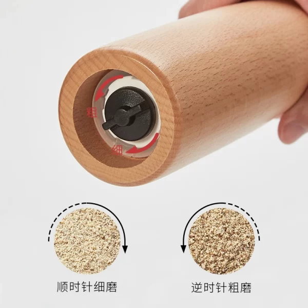 Home Wood Black & White Peppercorn Grinder Sea Salt Sichuan Pepper Sesame Cumin Powder Hand Grinding Bottle Kitchen Present - Image 3