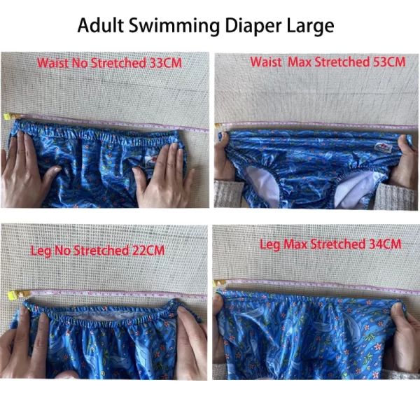 Large Size 4PCS Adult Swimming Pool Underwear Adult Swimming Diaper Nappy Waterproof For Inconvenient Elderly Adult Men Women - Image 6