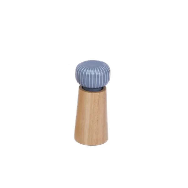 Manual Pepper Grinder Kitchen White Blue Black Grinder Ceramic Lid Grinder Wooden Sea Salt Grinder - Image 4