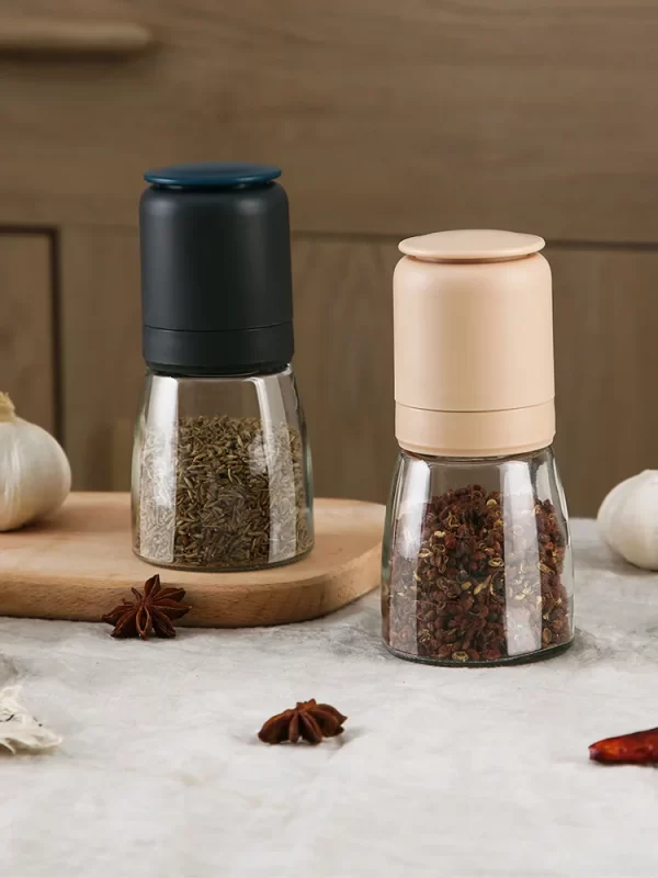 Manual Rotary Grinder Transparent Glass Household Freshly Ground White and Black Pepper Crushed Sea Salt Utensils Kitchen Tools - Image 2