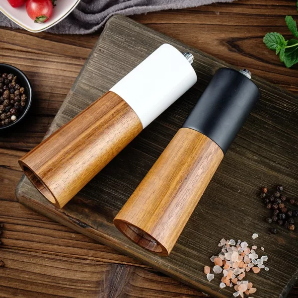 Multi-Functional Black White Salt Pepper Grinder Seasoning Spice Mill 6inch - Image 2