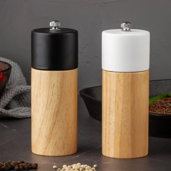 Multi-Functional Black White Salt Pepper Grinder Seasoning Spice Mill 6inch - Image 5