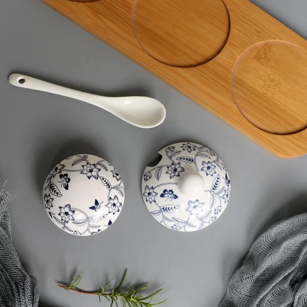 New Fashion Noodle House Blue and White Porcelain Ceramic Seasoning Pot Pepper Pot Vinegar Pot Soy Sauce Pot Kitchen Supplies - Image 3