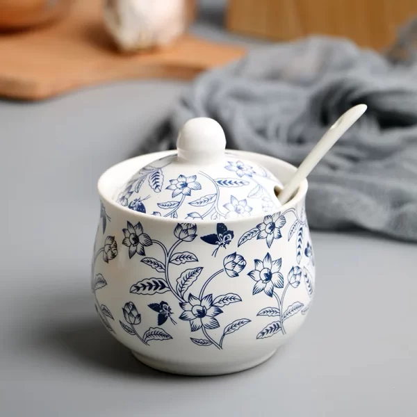 New Fashion Noodle House Blue and White Porcelain Ceramic Seasoning Pot Pepper Pot Vinegar Pot Soy Sauce Pot Kitchen Supplies - Image 4