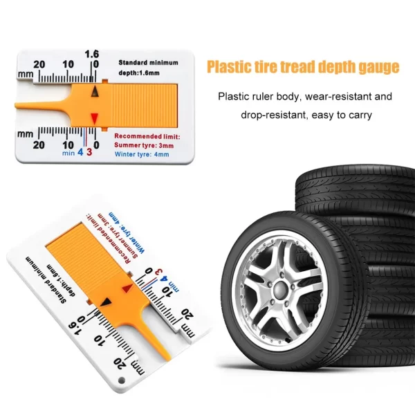 Plastic Tire Tread Ruler 0-20MM Auto Car Tyre Tread Depthometer Depth Indicator Gauge Gage Motorcycle Trailer Van Wheel Measure - Image 3